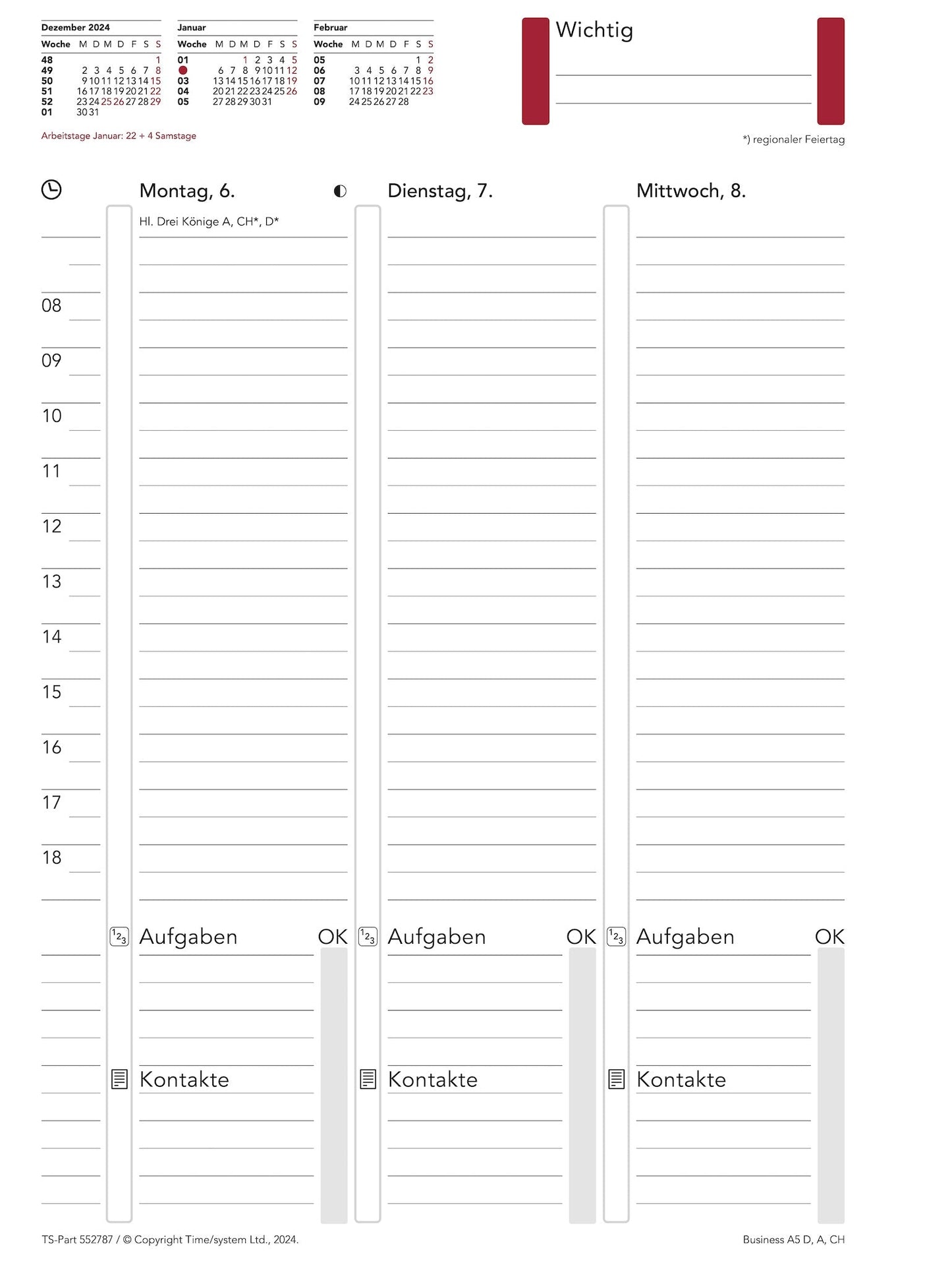 Business A5 Jahresinhalt 2026 DE Woche