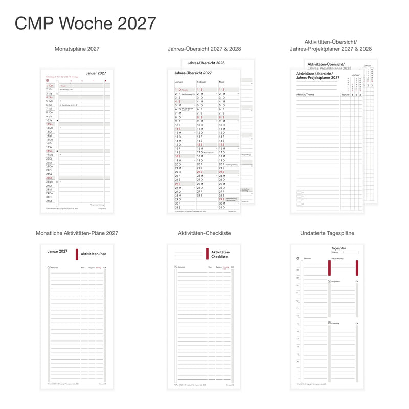 Compact Jahresinhalt 2027 Tag oder Woche DEUTSCH
