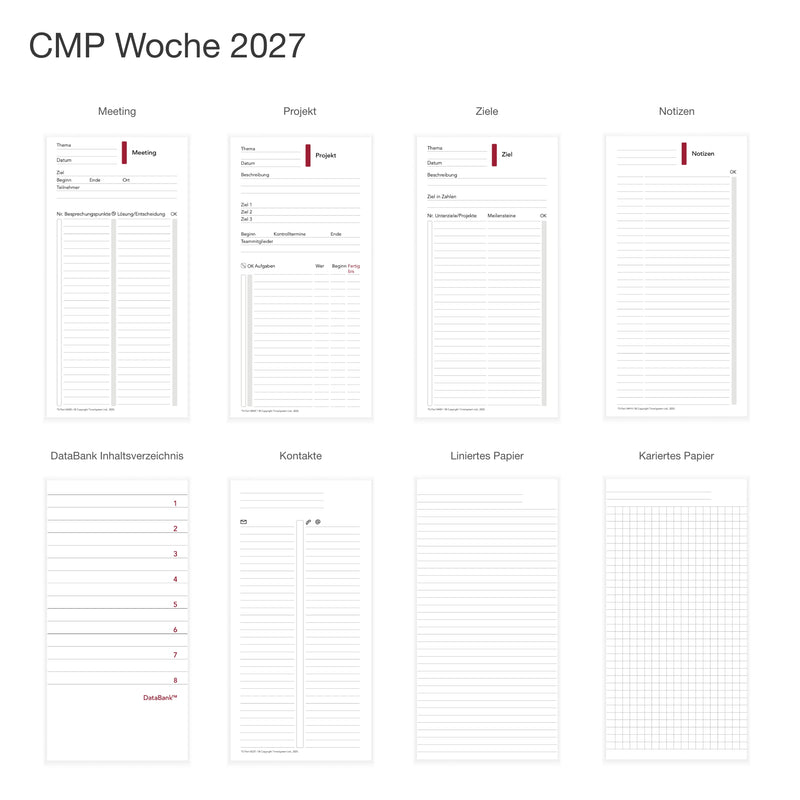 Compact Jahresinhalt 2027 Tag oder Woche DEUTSCH