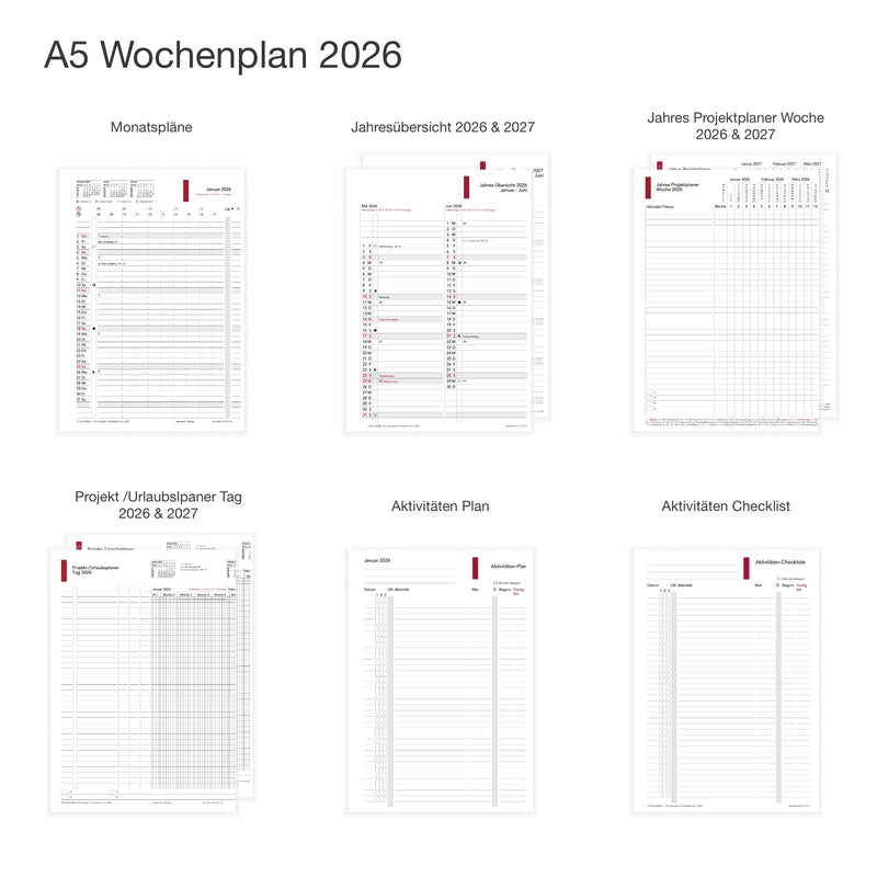 Business A5 Jahresinhalt 2026 DE Woche